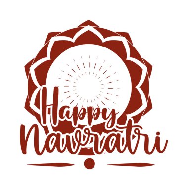 Mutlu Navratri Hint kutlamaları, tanrıça Durga kültür süslemesi siluet tarzı ikon