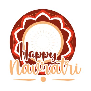 Mutlu Navratri Hint kutlamaları, tanrıça Durga kültür süslemesi düz stil ikonu