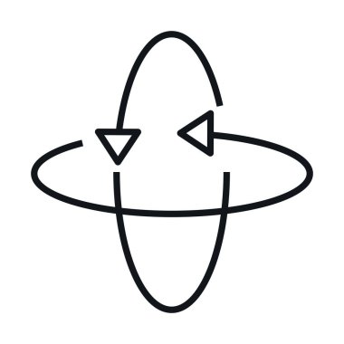 360 derece görünümlü oklar doğrusal simge tasarımı