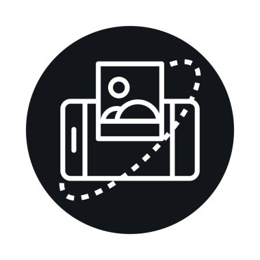 360 derecelik görünüm akıllı telefon fotoğraf bloğu ve satır biçimi simgesi tasarımı