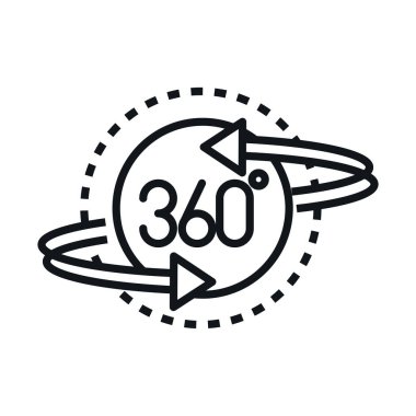 360 derecelik sanal tur panorama doğrusal biçim simgesi tasarımı