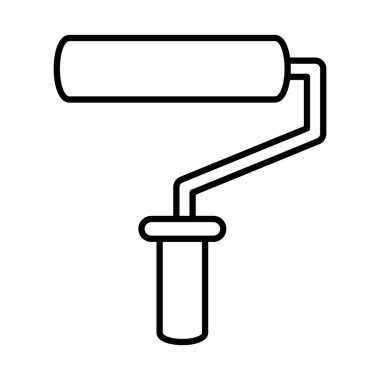 Patenli fırça boyası bakım ve inşaat ekipmanı çizgisi simgesi