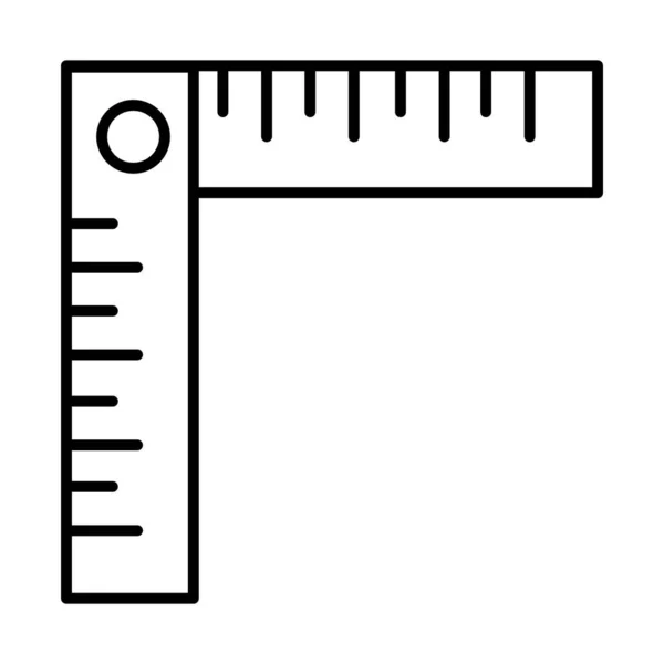 Gebouw vierkante liniaal gereedschap reparatie onderhoud en bouw apparatuur lijn stijl pictogram — Stockvector