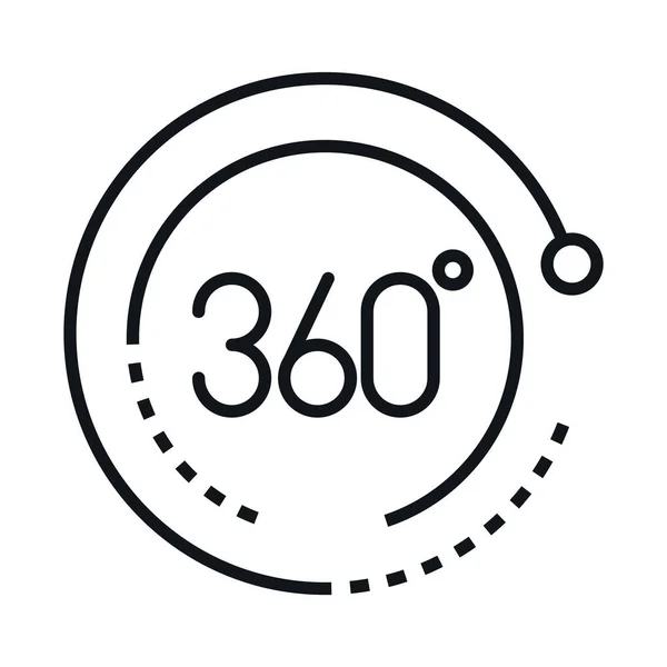 360 degree view virtual tour linear style icon design — Stock Vector