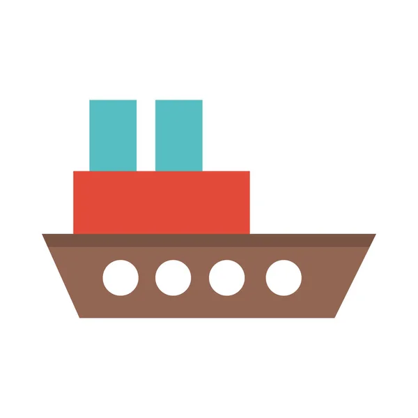Boot-Spielzeug-Objekt für kleine Kinder zum Spielen, Cartoon im flachen Stil — Stockvektor