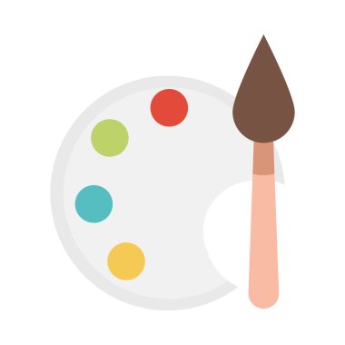 küçük çocukların oynaması için palet rengi fırça oyuncağı nesnesi, düz stil çizgi film