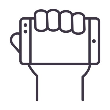 akıllı telefon el aygıtı teknolojisi ince çizgi tasarım simgesi