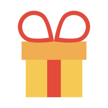 paketlenmiş hediye kutusu sürpriz kutlaması, düz stil çizgi film