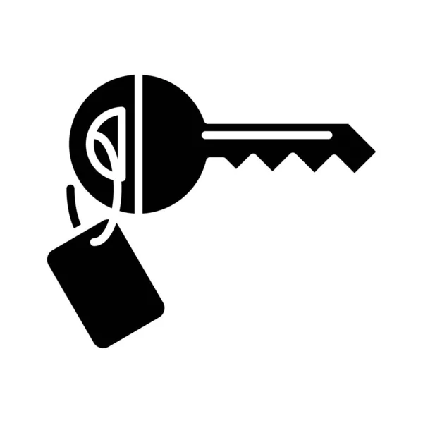 Schlüssel mit Schlüsselanhänger Sicherheit Silhouette Stil-Symbol-Design — Stockvektor