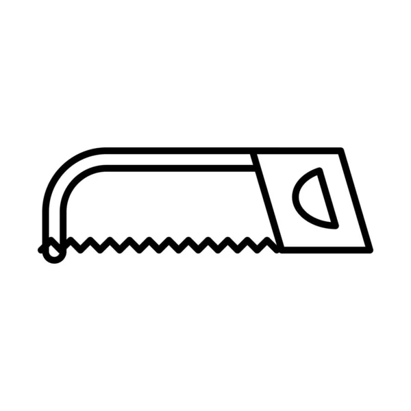 Hacksaw Werkzeug Reparatur Wartung und Baumaschinen Linie Stil-Symbol — Stockvektor