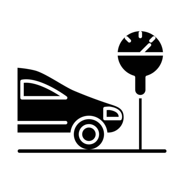 Parkering bil front meter transport siluett stil ikon design — Stock vektor
