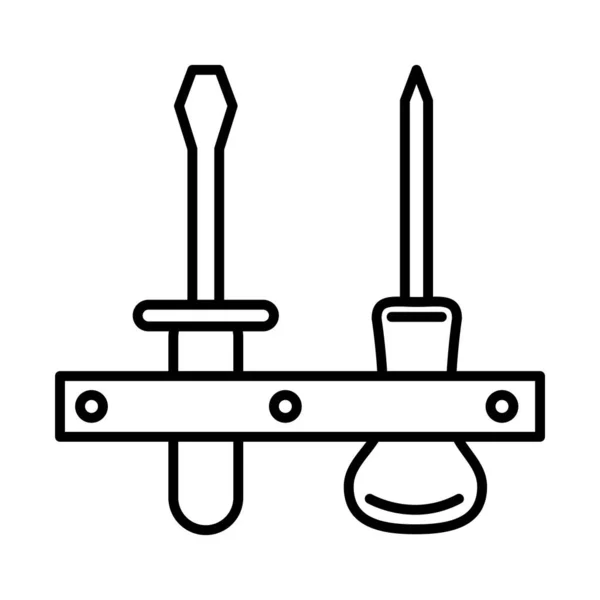 Phillips e chave de fenda flathead ferramenta de reparação de manutenção e construção ícone de estilo de linha de equipamentos —  Vetores de Stock