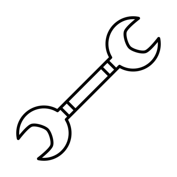 Skiftnyckel verktyg reparation underhåll och byggutrustning linje stil ikon — Stock vektor