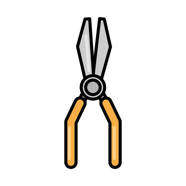 Pliers tool repair maintenance and construction equipment line and fill — Stock Vector