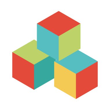 Küçük çocukların oynaması için oyuncak nesneler, düz çizgi film