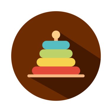 piramit parçaları küçük çocuklar için oyuncak nesne oynamak, blok ve düz stil çizgi film