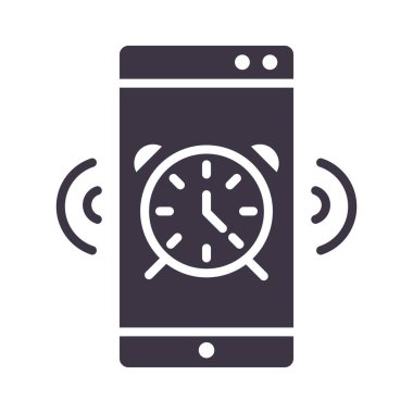 akıllı telefon alarmı aygıt teknolojisi siluet biçimi tasarım simgesi