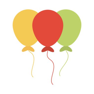 Balonlar parti dekorasyon kutlaması, düz çizgi film