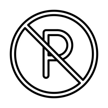 Yasak işaret parkı taşıma çizgisi biçim tasarımı