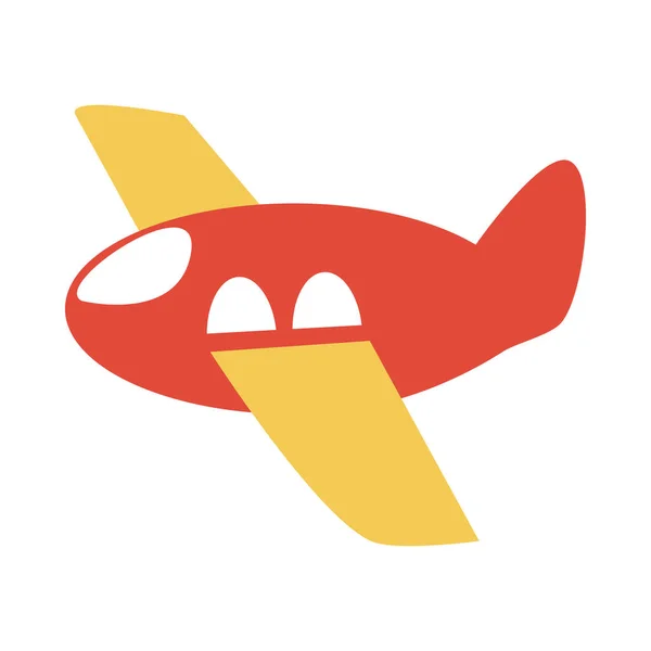 Plástico avião brinquedo objeto para crianças pequenas para jogar, desenho animado de estilo plano — Vetor de Stock