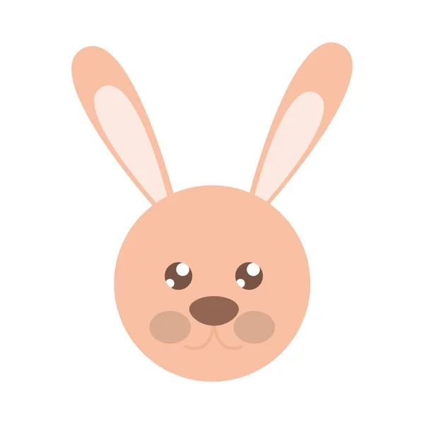 Lapin visage jouet objet pour les petits enfants à jouer, dessin animé de style plat — Image vectorielle