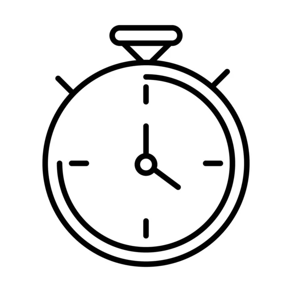 스톱 워치 시계 시계 라인 스타일 아이콘 디자인 — 스톡 벡터