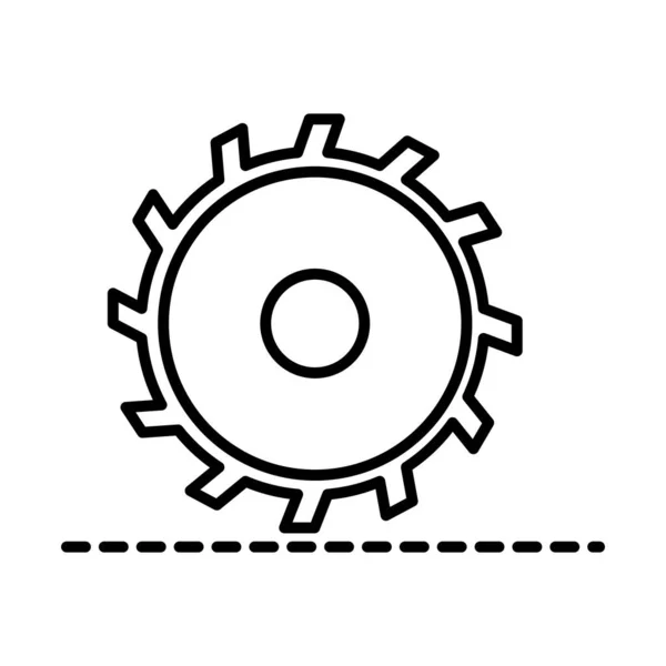 Sierra circular herramienta reparación mantenimiento y construcción equipo línea estilo icono — Archivo Imágenes Vectoriales