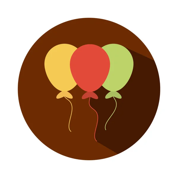 气球派对节日装饰庆祝活动，方块和平面漫画 — 图库矢量图片