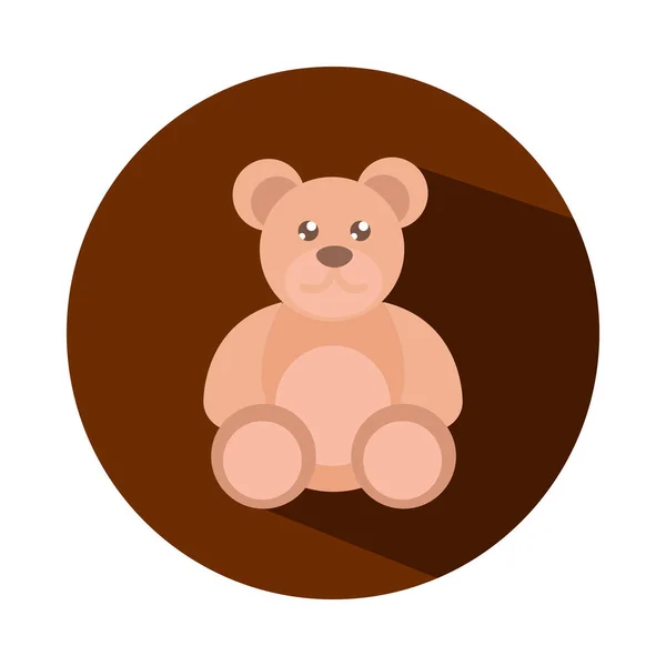 Teddy björn leksak objekt för små barn att leka, block och platt stil tecknad — Stock vektor