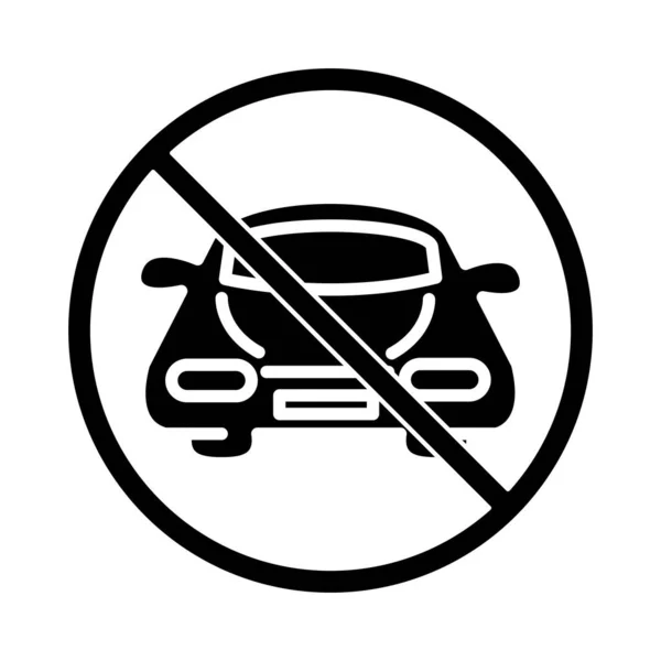 Aparcamiento prohibido transporte de coches silueta estilo icono de diseño — Vector de stock
