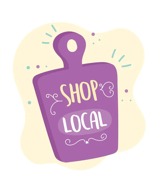 Wsparcie lokalnego biznesu, sklep mały rynek detaliczny torba — Wektor stockowy