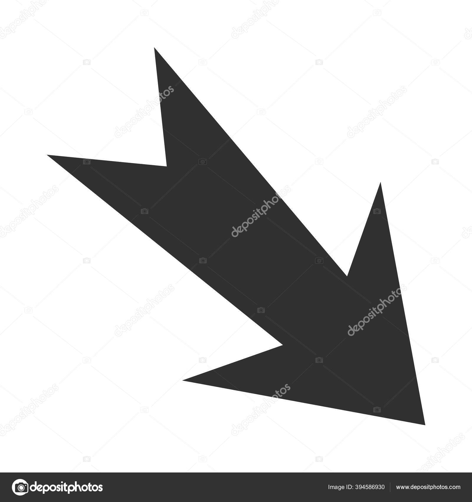 Arah Panah Ikon Terkait Variasi Bawah Gaya Siluet Stok Vektor C Stockgiu 394586930