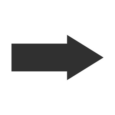 ok yönüyle ilgili simge, doğru noktalı yönelim siluet biçimi