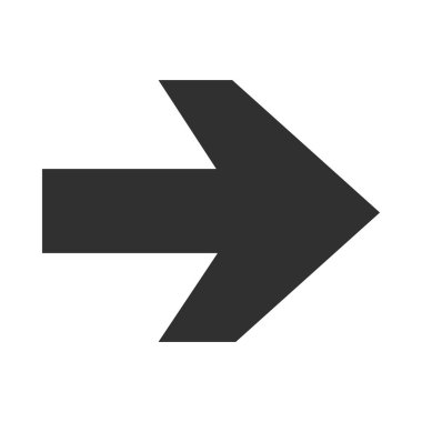 ok yönüyle ilgili simge, doğru noktalı yönelim siluet biçimi