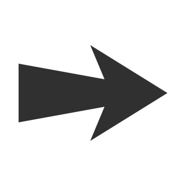 ok yönüyle ilgili simge, doğru noktalı yönelim siluet biçimi