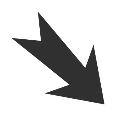 ok yönüyle ilgili simge, aşağı varyasyon siluet biçimi