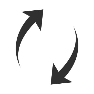 Ok simgesi şekil işaretçisi işlem siluetini yeniden yükle