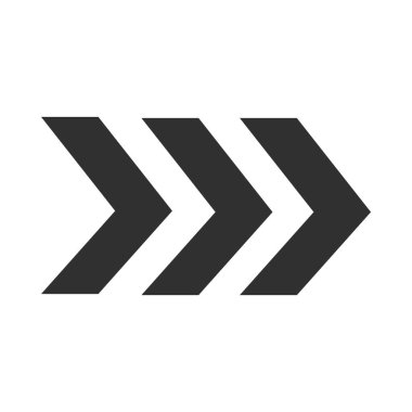 Sağ ok yönü ilerleme siluet biçimi simgesi