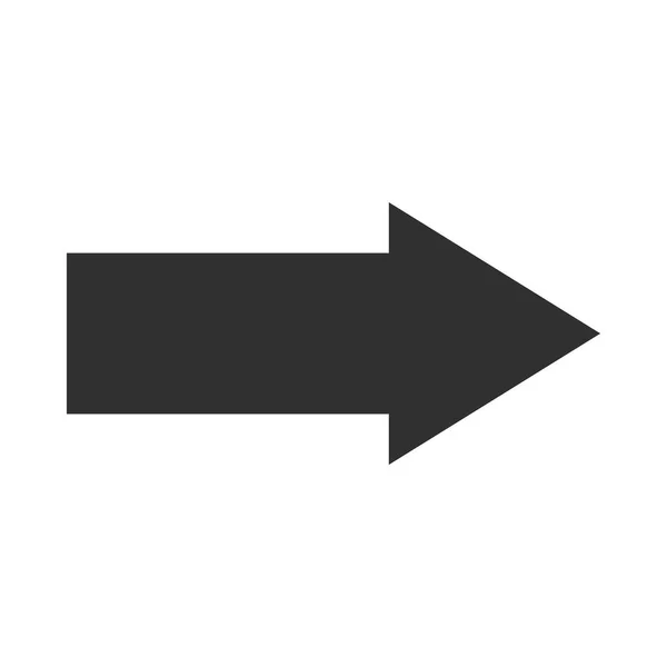 Direzione freccia relativa icona, orientazione a destra stile silhouette — Vettoriale Stock