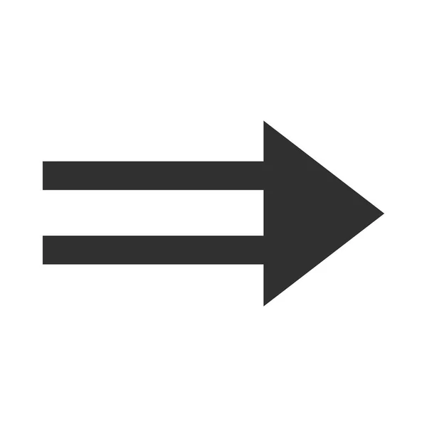 Dirección de flecha icono relacionado, estilo de silueta de orientación apuntada derecha — Vector de stock