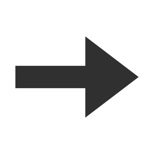 Icône liée à la direction de la flèche, style de silhouette d'orientation pointue droite — Image vectorielle