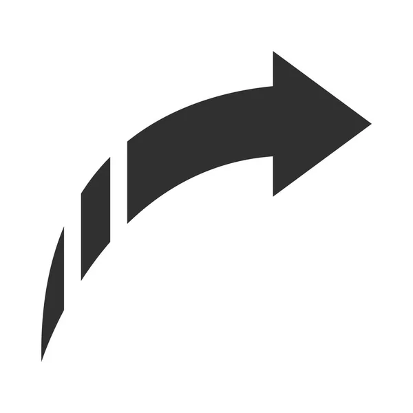 Seta ponteiro web pictograma ícone estilo silhueta —  Vetores de Stock