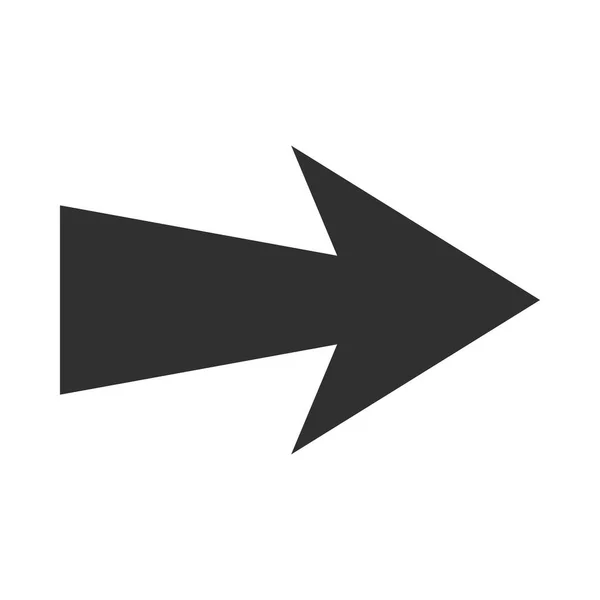 Dirección de flecha icono relacionado, estilo de silueta de orientación apuntada derecha — Archivo Imágenes Vectoriales