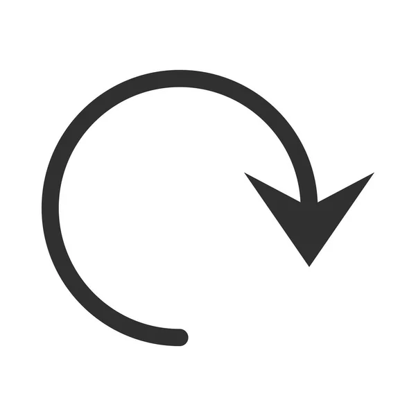 Refrescar icono de estilo de silueta de ciclo de indicación de flecha — Vector de stock