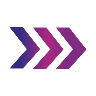 Sağ oklar yönlü ilerleme gradyan biçimi simgesi