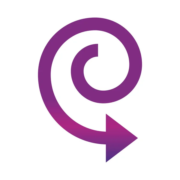 Spiral arrow creativity design gradient style icon — Stock Vector
