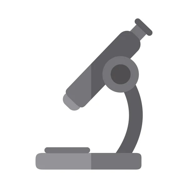 Escuela educación laboratorio química microscopio plano icono con sombra — Vector de stock