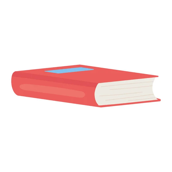 Escola educação vermelho livro literatura isolado ícone design branco fundo — Vetor de Stock