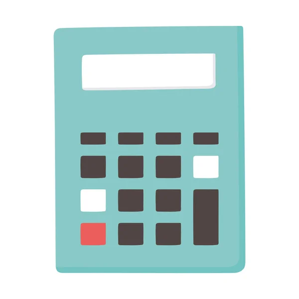 Scuola educazione matematica calcolatrice isolato icona disegno bianco sfondo — Vettoriale Stock