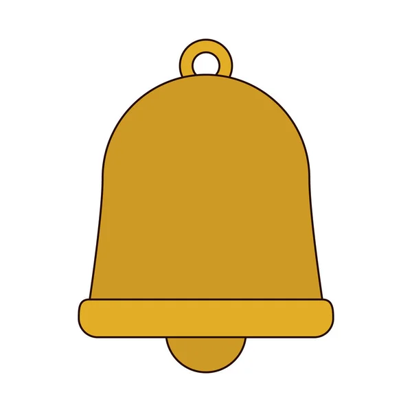 金の鐘の装飾ラインと塗りつぶしスタイルのアイコン — ストックベクタ